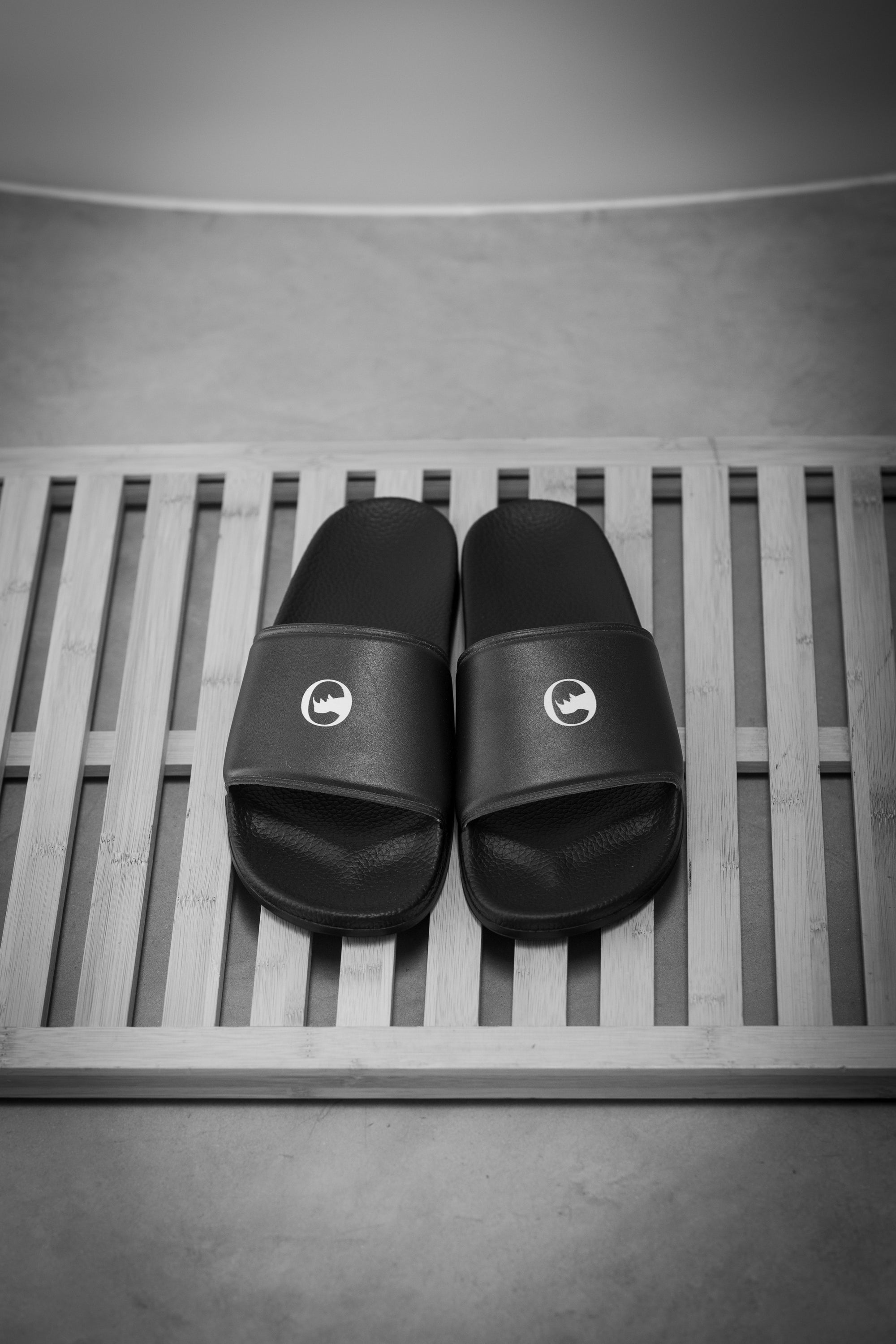 Rhino Society “O” Unisex Black Slides